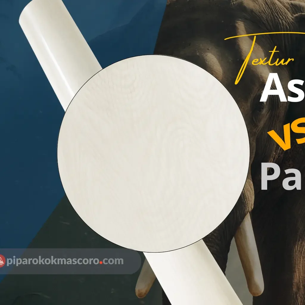 Textur gading gajah asli vs palsu