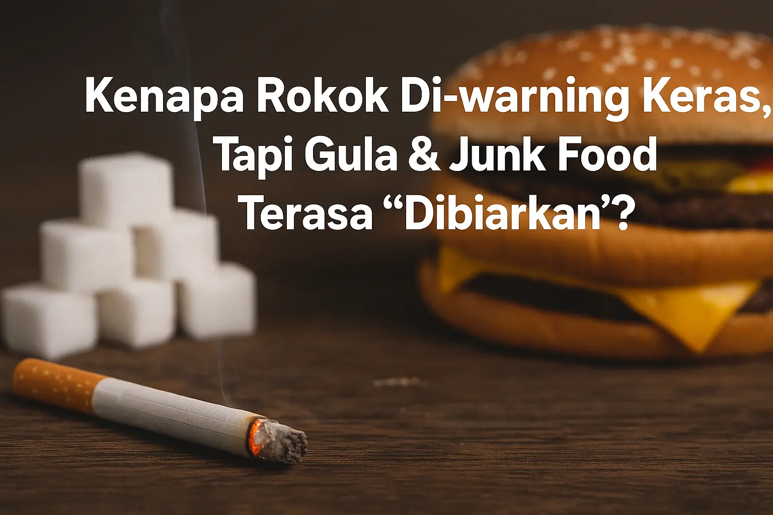 Kenapa Rokok Di-warning Keras, Tapi Gula & Junk Food Terasa “Dibiarkan”?